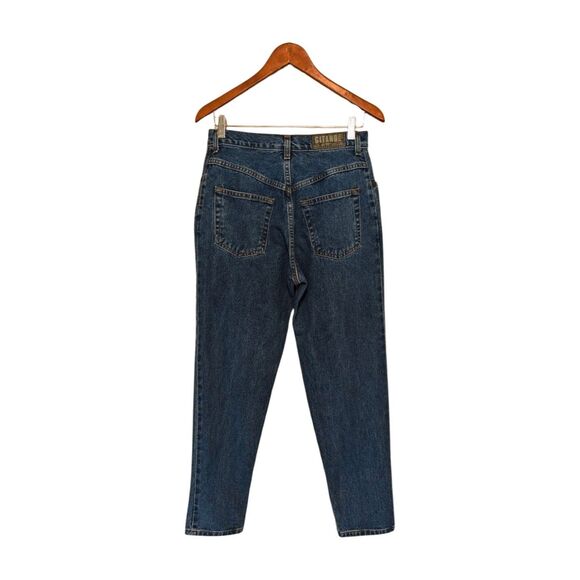 Vintage 80s Gitano High Waist V Yoked Mom Blue Denim Jeans 10 P Tapered Leg - Picture 1 of 5